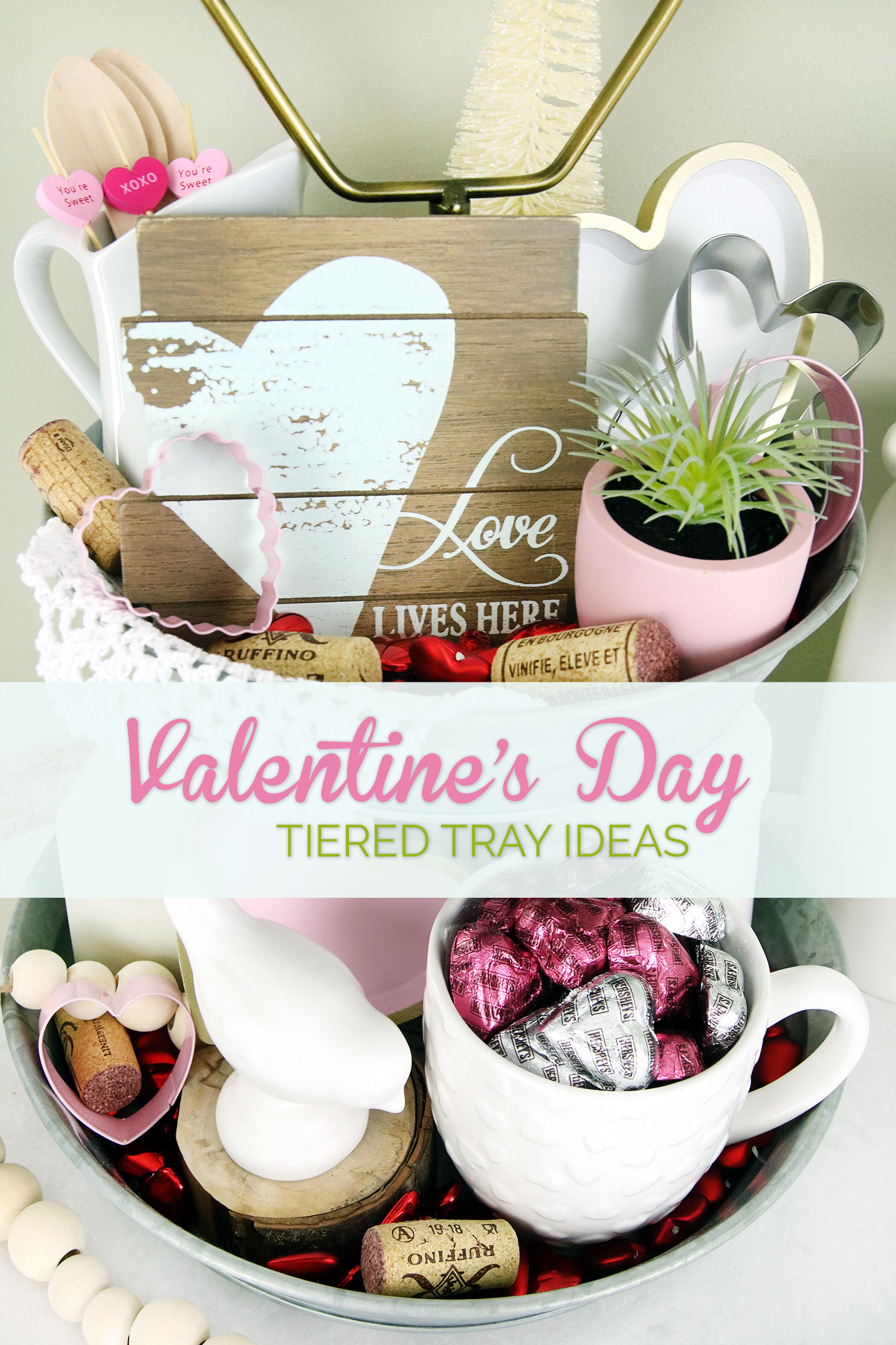 Valentines Themed Kitchen Tier Tray
