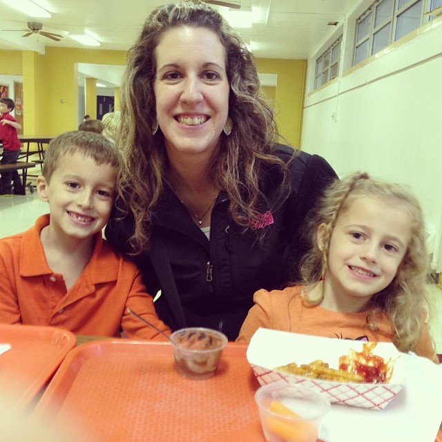 Autumn and I surprised Nathan during school lunch today, he was SO excited.
