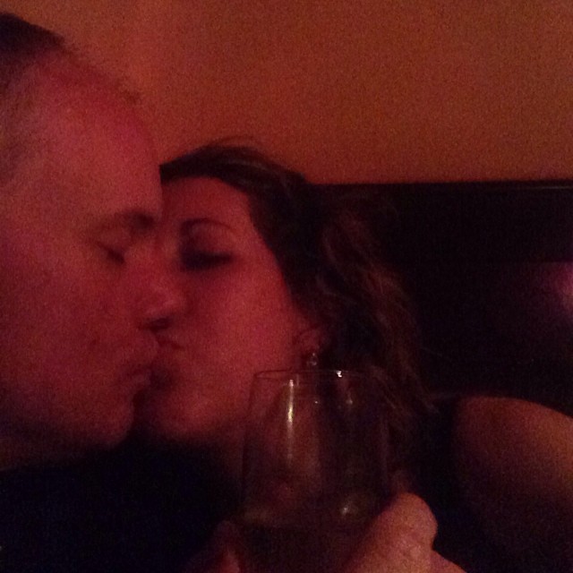 Ok, so what is Valentine's Day without a K.I.S.S.I.E. and champagne pic!!! And while I am posting this Brian is trying the eat all of the dessert plate!!! Bad boy!!!! Lolol
