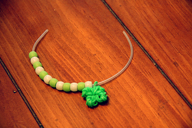 Put-beads-on-one-side-of-clover