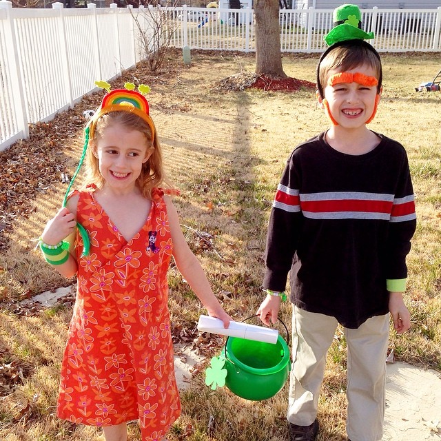 Day 17. Today's Weather. Today's weather was a little brisk, but it warmed up in time for our scavenger hunt that Leprechaun Nickel surprised the kids with... Gotta love Nathan's red side burns! . Happy St. Pad day's Day from us to you! #fmsphotoaday