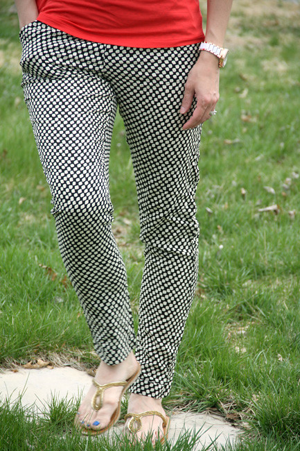 Close-up-of-Coral-Shirt-and-Black-Pants
