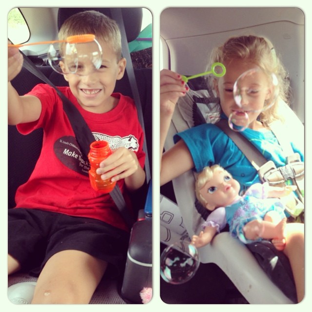 We've resorted to bubble blowing in the car... Are we there yet?!