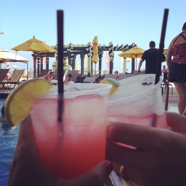 Cheers! Beach cocktails... Next up is some beach nachos! Love lazy days like this!