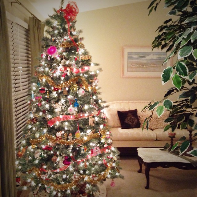 Day 29. So, this happened today... Our 6 year old prelit tree died 🌲😵 so, off to Lowes the hubby went and got us this new tree that is just GORGEOUS. 😍😍😍 that was of course after 2 hours of him tr