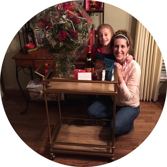 HAPPY VALENTINE'S DAY to meeee!!! Brian surprised me when I got home from my moms with the kids. Every time we've been in Target together I've pointed out how much I've wanted their gold bar cart they've had in the Home Decor section for ages!! And, what
