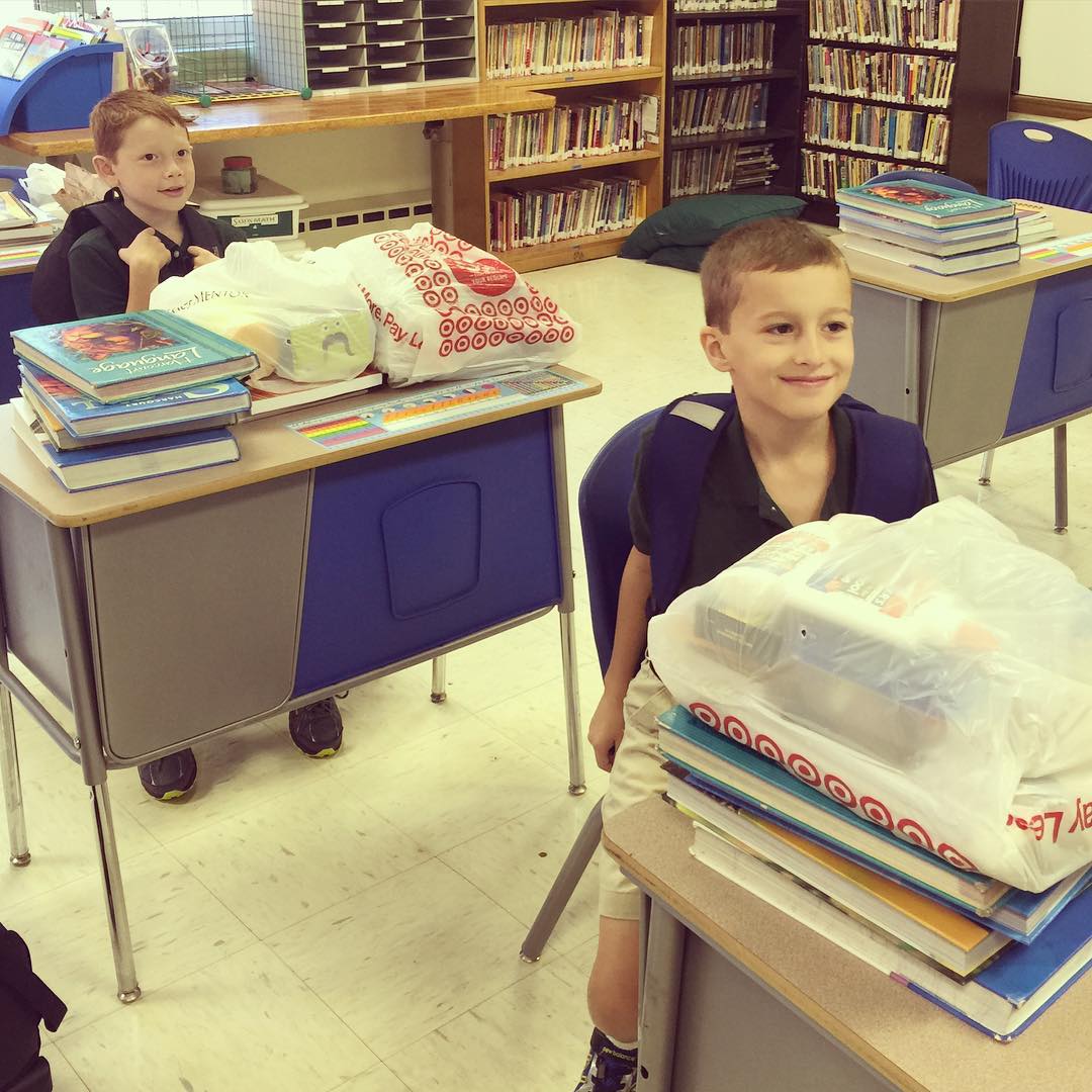 Nathan started 4th grade today! I snuck in his room and got a photo of him and his best friend Dylan. The summer is officially over and I just can't understand where it went. The kids have a half day and we will be enjoying a pizza lunch with friends afte