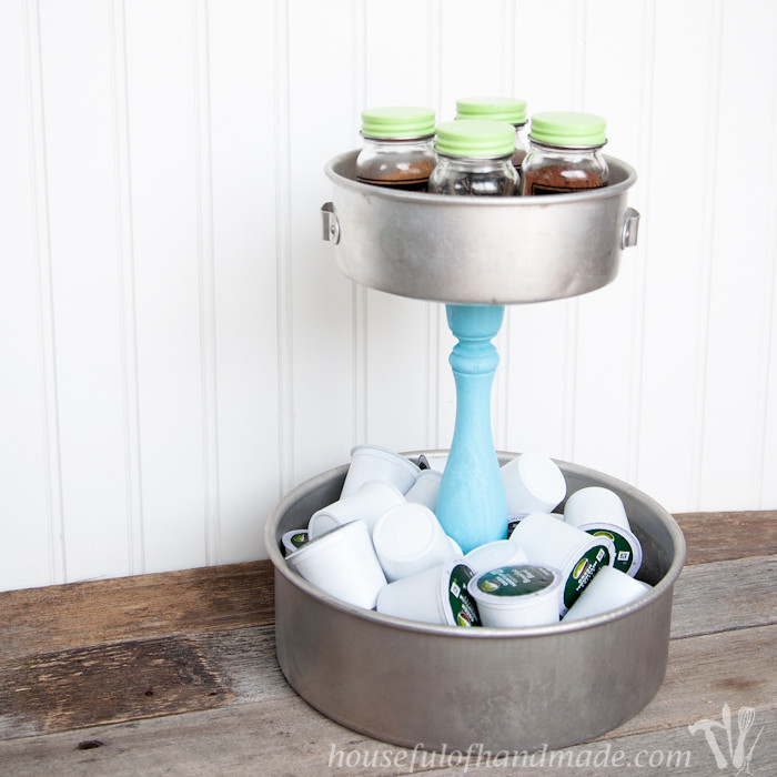 DIY-Rustic-K-cup-Holder-with-Spice-Shakers-13