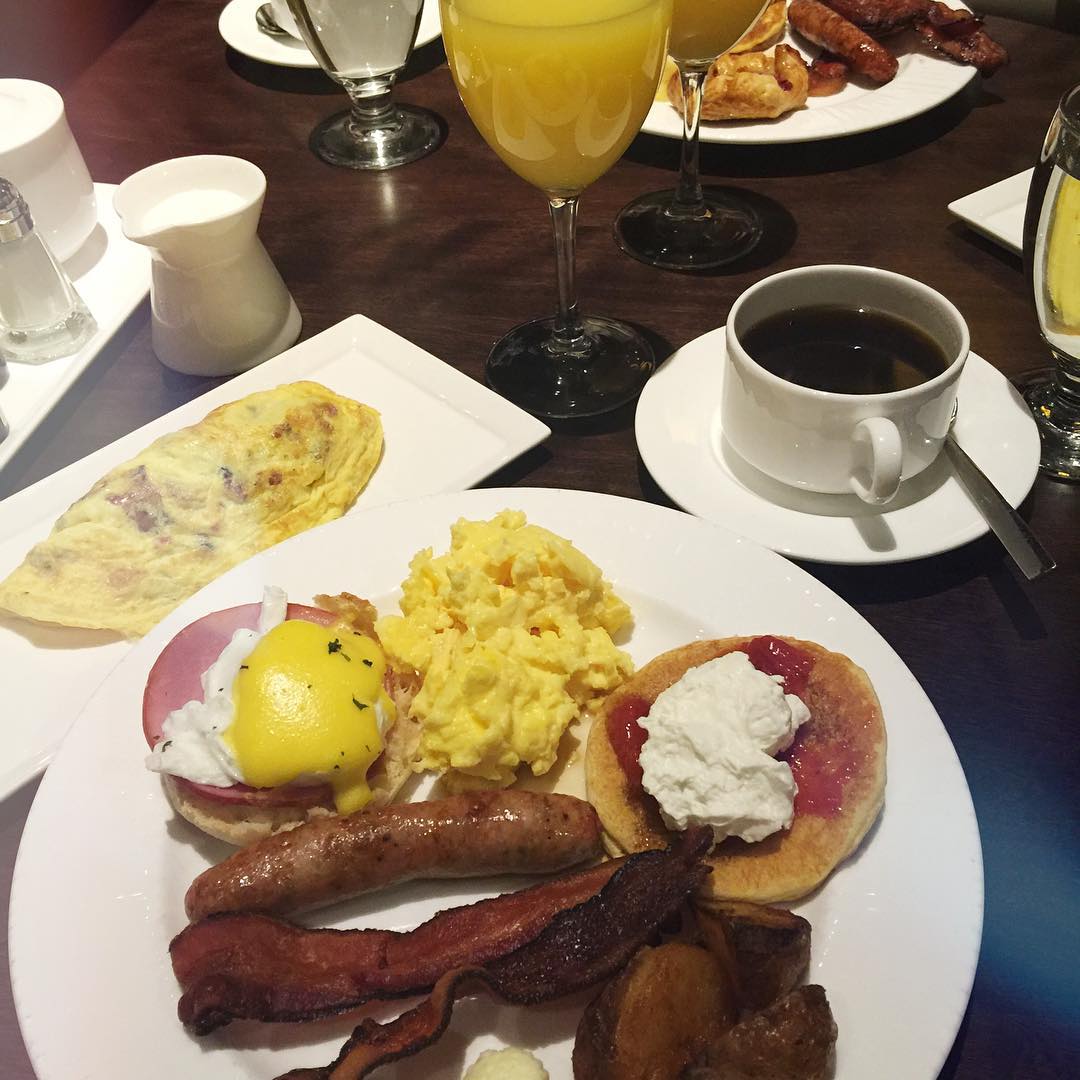 Delicious with my man. ❤️💗 Off to church next, not looking forward to the drive in the wintry mix that's coming in! 😱 #lovemyhubs #ritz #breakfast