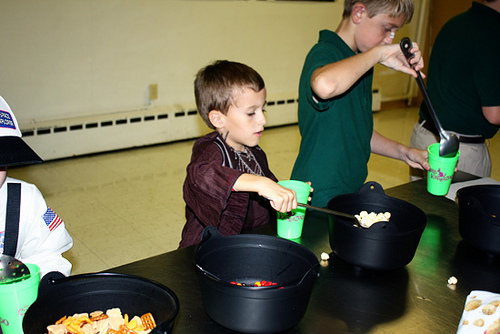 Pouring-food-in