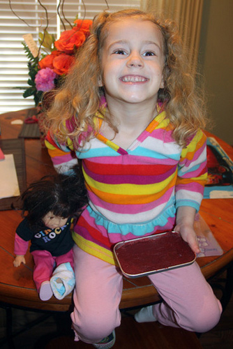 Auttie-Posing-with-Doll-and-First-Cake-Batter