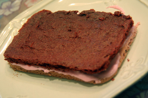 Layered-cake-with-pink-icing-inbetween