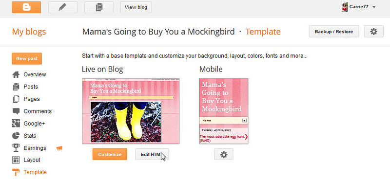 Blogger Edit HTML