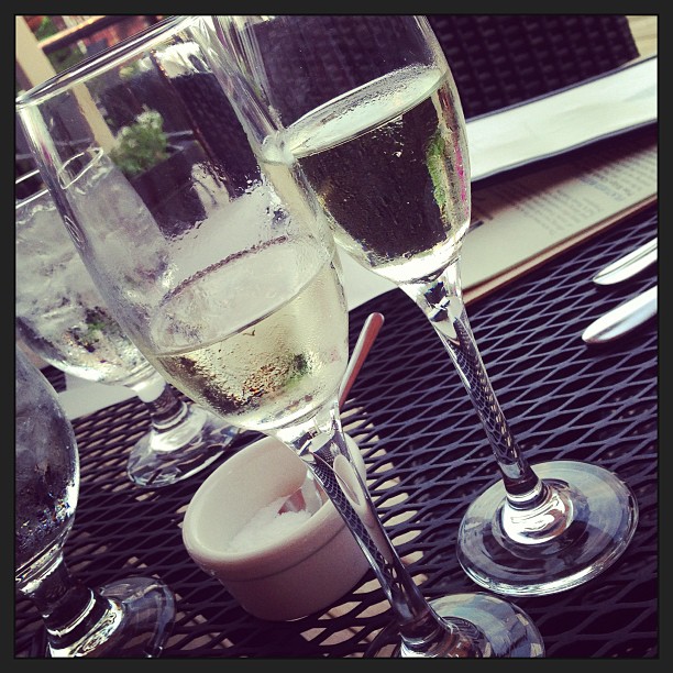 Toasts with my love at our special place, where we reunited and married.