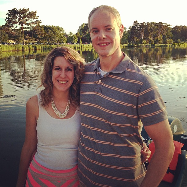 Boarding for our moonlight paddleboat picnic.
