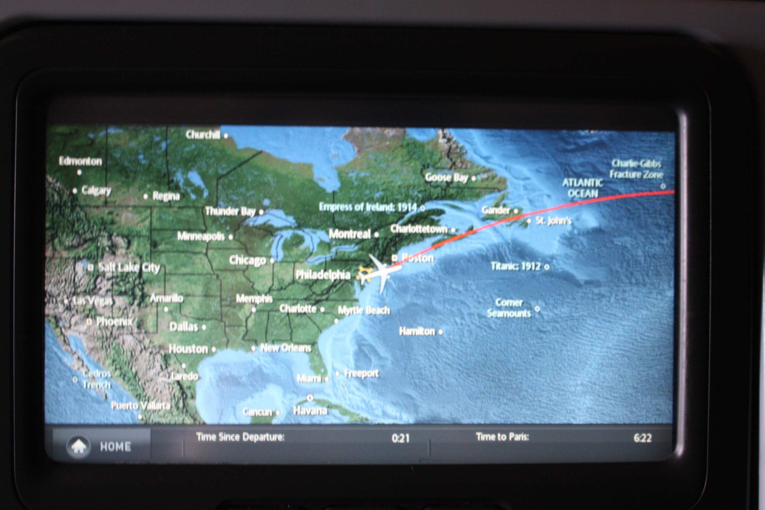map-on-plane-screen